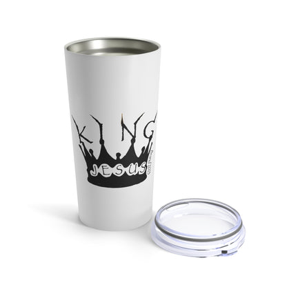 Tumbler-Stainless-White-KJB Logo Black-20oz