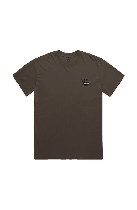 Tee-Heavy-Faded Brown-KJB Logo Black-Transfer Prin