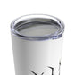 Tumbler-Stainless-White-KJB Logo Black-20oz